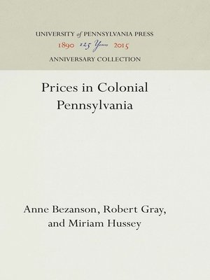 cover image of Prices in Colonial Pennsylvania